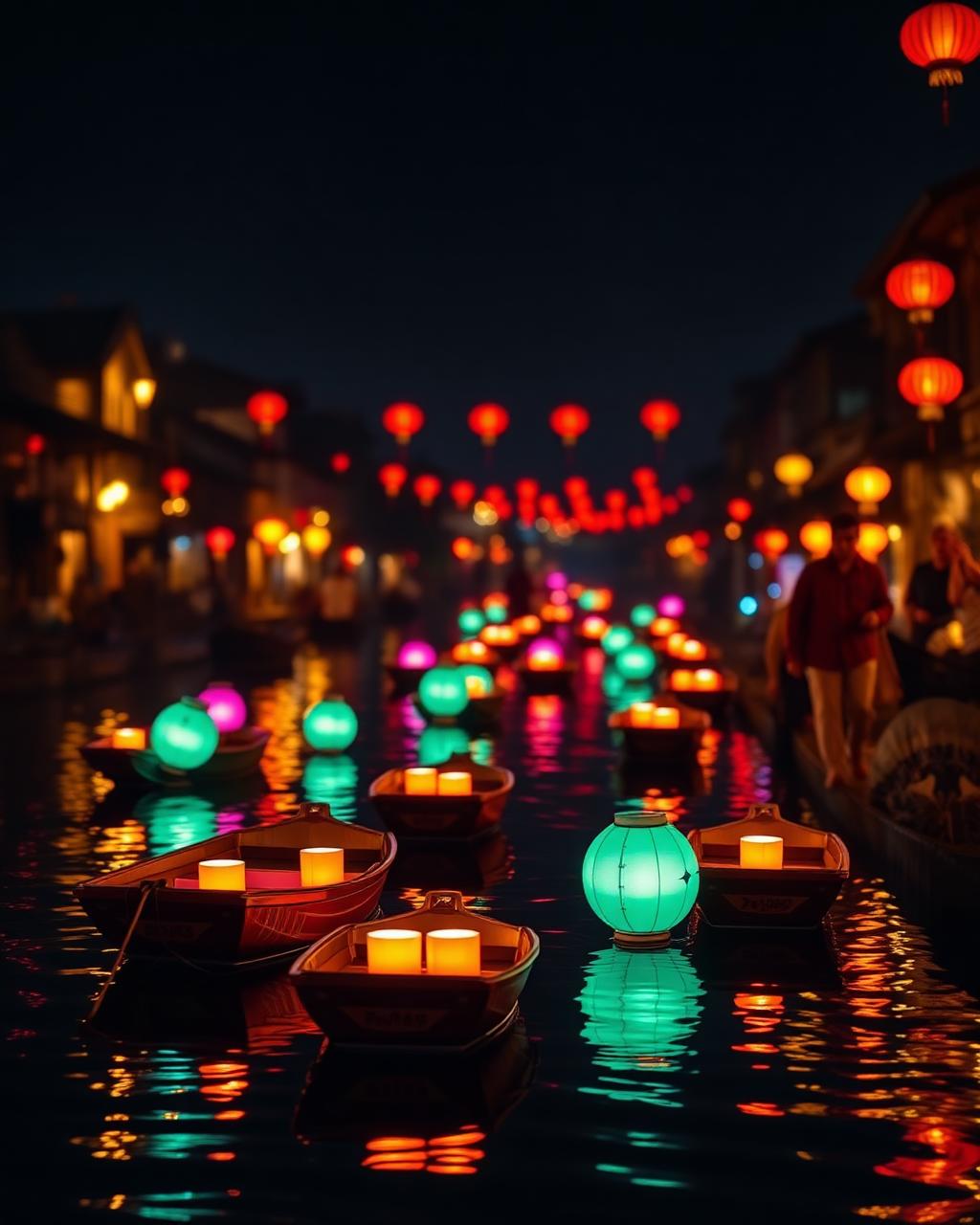 Thuyền hoa đăng & phố cổ về đêm